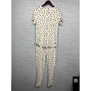 LATES Polkadot Pajama Set Tan, Burgundy Red / Size-Small